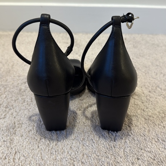 ZARA Genuine Leather Heels with Ankle Strap | Size 37 (US 6.5) | Black - Picture 7 of 8